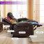 Canapé inclinable manuel rembourré 85 po en similicuir avec console cachée-232907178