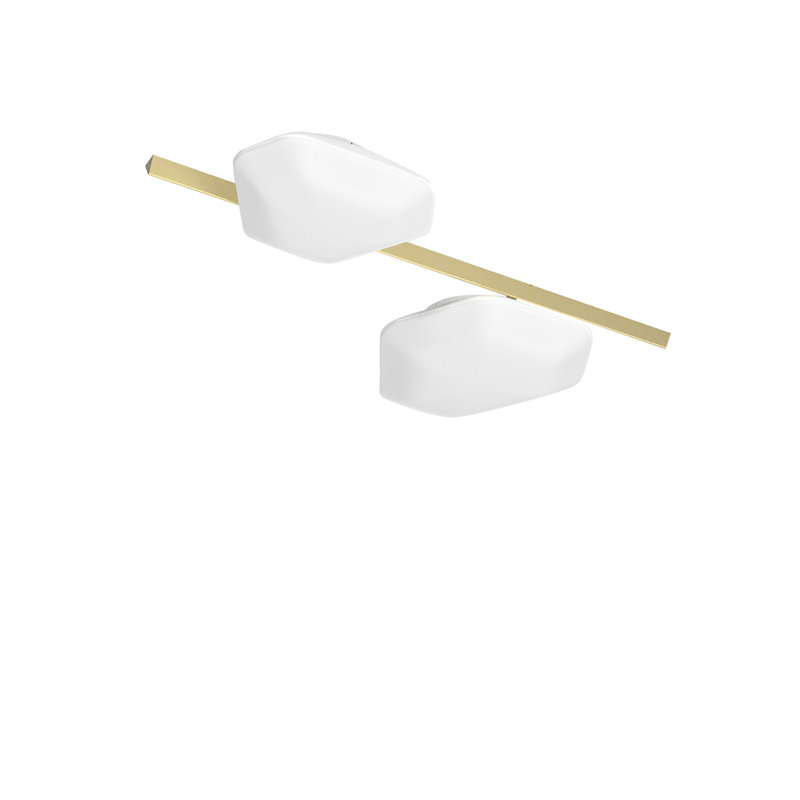Modulor Ceiling/Wall Lamp 1 White Matt Painted Brass L3299 Ul, Painted Brass, 3000K