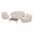 Deko Living 4 Place Seating  Beige Outdoor Compression Foam Sofa and Table Set