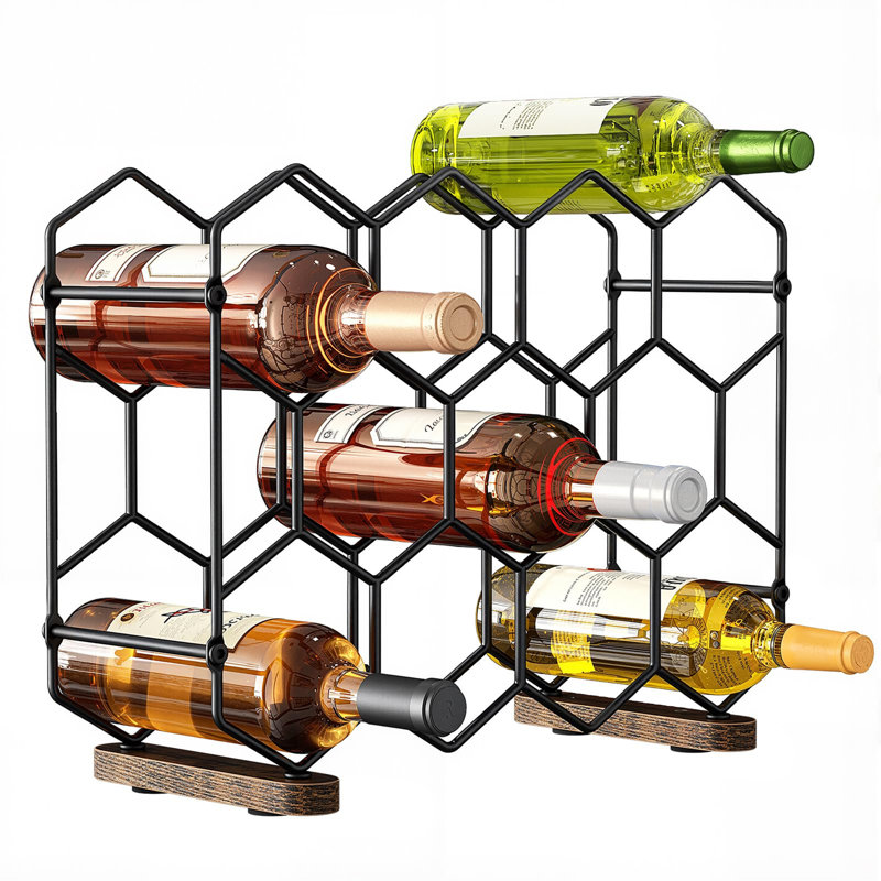 Open Shelving Wine Bottle Rack Brown