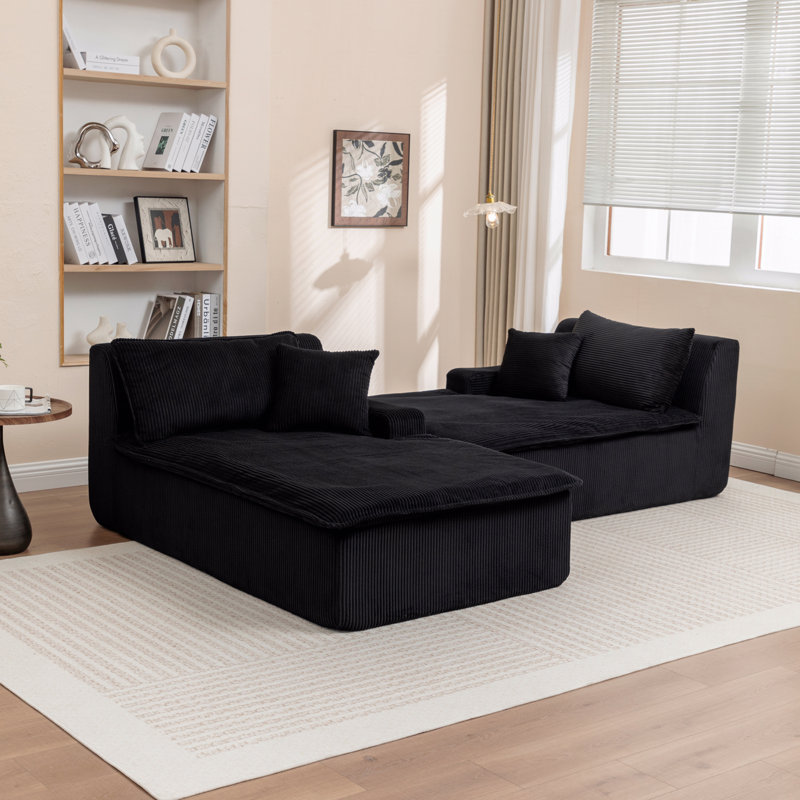 Fauteuil-lit rembourré Chaise longue, Noir