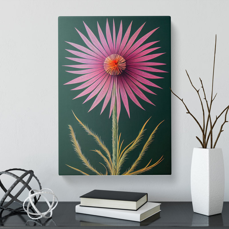 CAN-V0523-2504X Thistle Polygon - Wrapped Canvas Print, 50cm H x 35cm W x 3cm D, Wrapped Canvas