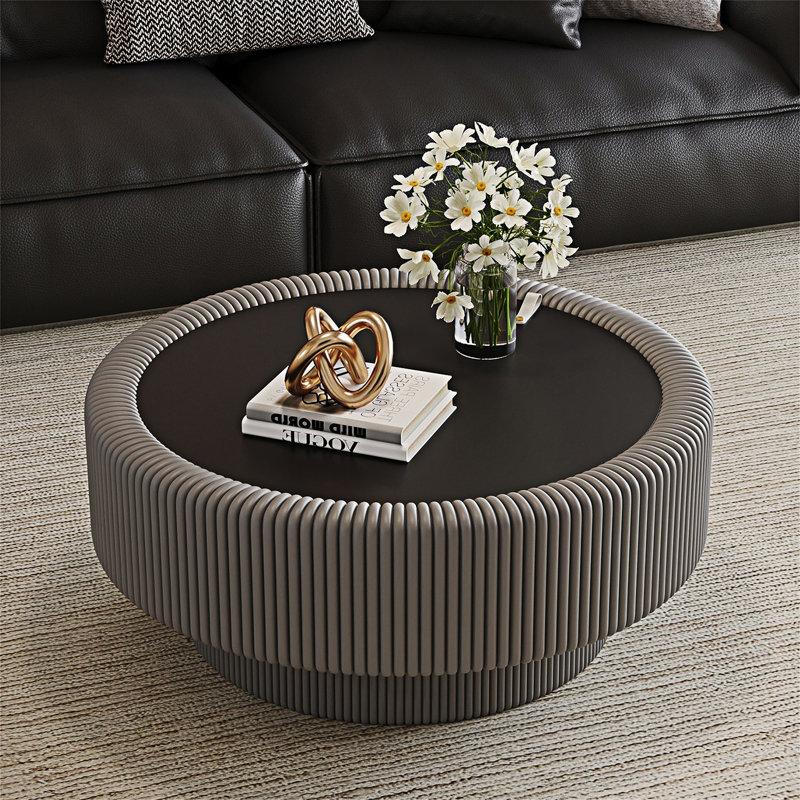 Table basse avec rangement dissimulé, Gris, H 15,58 po x l 31,51 po x P 31,51 po