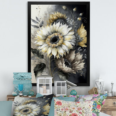 White Sunflower - Sunflower Large Wall Art