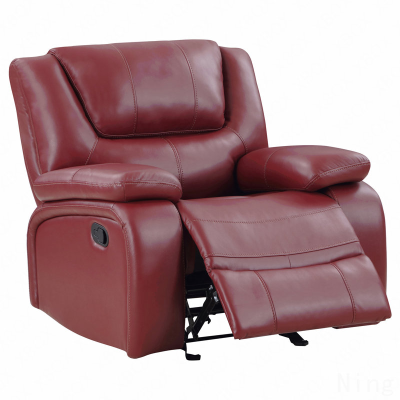 Upholstered Glider With Recliner Function Chair, Red