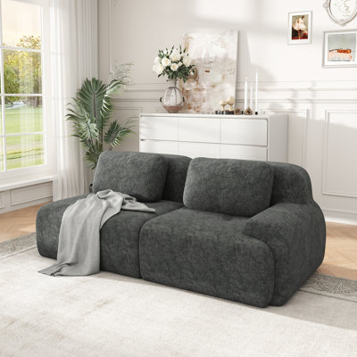 Modern Open‑Design Compression Cloud Sofa, Chenille Fabric