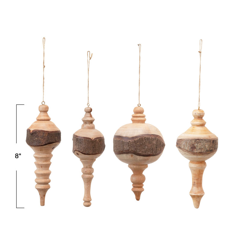 Ornement faîteau en bois d'acajou sculpté