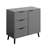 Storage Cabinet With 3 Drawers & Adjustable Shelf, Mid Century Cabinet With Door, Accent Cabinet For Living Room, Home Office, Entryway,-803841842
