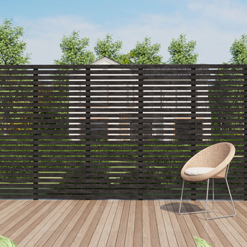 Garden Pine Fence, Grey, 150cm H x 180cm W x 6cm D