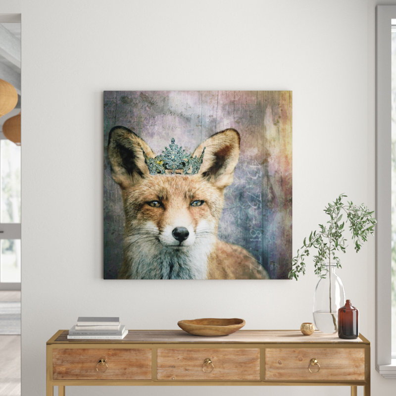 Queen Fox 1 Piece Wrapped Canvas Wall Art, 101cm H x 101cm W x 3.81cm D