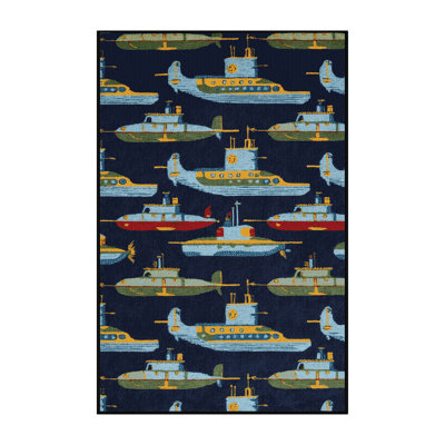 Machine Washable Transportation Gray Area Rug