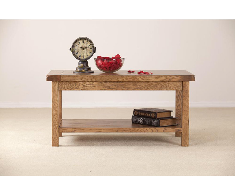Solid Wood Four Leg Coffee Table with Storage
