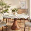 Ensemble de table ronde en pierre frittée élégante avec plateau tournant rotatif et 6 chaises rembourrées en polyuréthane pour 4 à 8 personnes-290782089-290782103