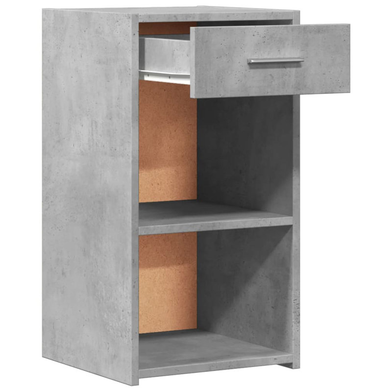 35 cm W Bedside Table, Concrete Grey, Set of 2