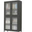 Armoire de rangement classique en métal avec 4 portes en verre et 4 tablettes indépendantes, armoire latérale