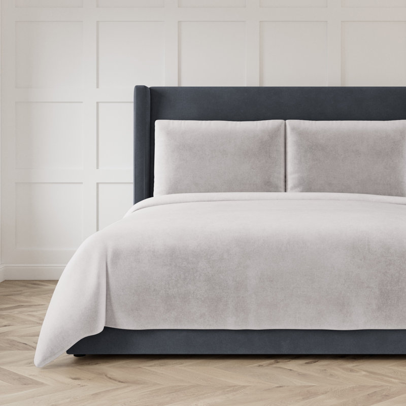 Modern Velvet Coverlet, King Coverlet, Amalfi Blue