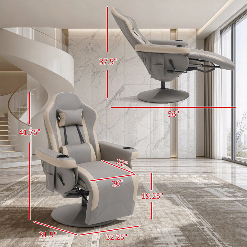Chaise de bureau multifonctionnelle, chaise de style de course à dossier haut, chaise ergonomique inclinable