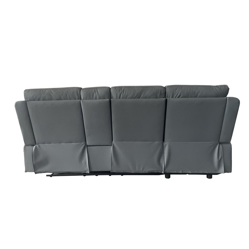 4 Seater Leather Sofa, Grey