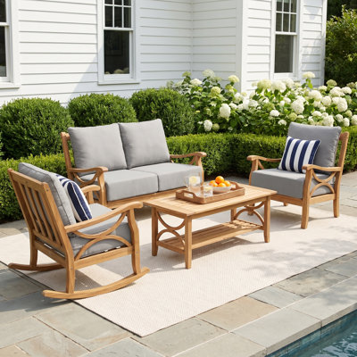 Malena 4-Person Teak Patio Seating Group