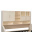 Lit de jour simple rembourré beige avec accoudoirs à DEL, rangement et lit gigogne escamotable-2090275917