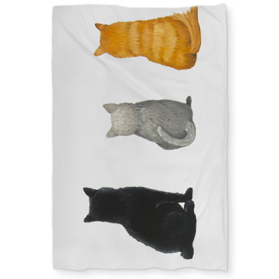 Six Cats Lined Up Back View Duvet Cover | Animal Home Decor