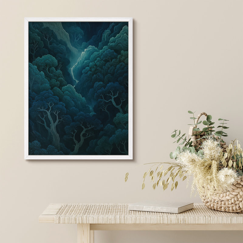 Reproduction d'art encadrée abstraite pour décoration intérieure moderne, H 10 po x l 8 po, Blanc