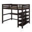 Lit mezzanine avec tablettes de rangement et bureau sous le lit-1140878370