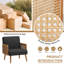 Chaise d'appoint rembourrée avec accoudoirs en rotin (ensemble de 2)