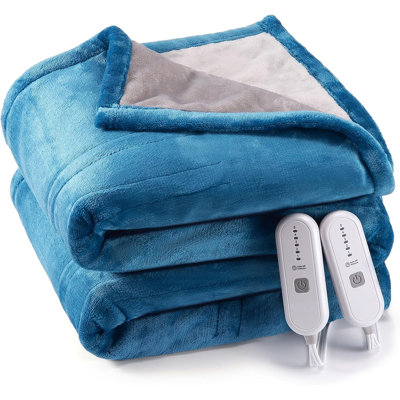Electric Heated Blanket, Super Cozy Soft Flannel Heated With 4 Fast Heating Levels & 4 Hours Auto Off