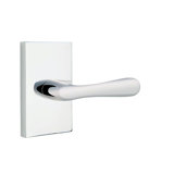 Basel Round Privacy (Bed & Bath) Door Lever with Rectangle Rosette