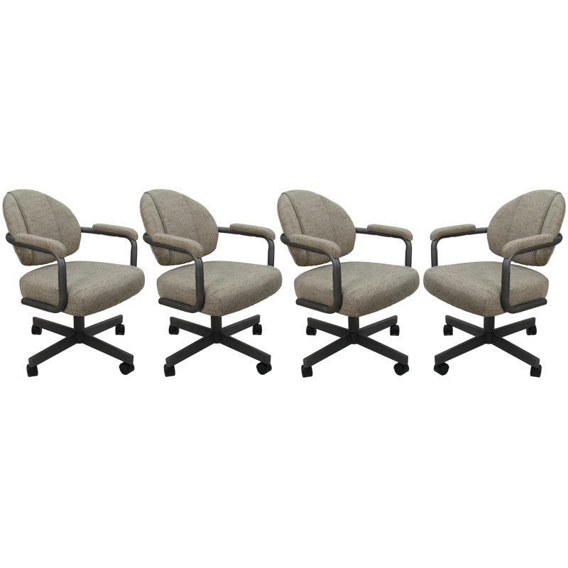 4 chaises de salle à manger pivotantes en métal - Style M-70, 4, Vinyle gris, gris