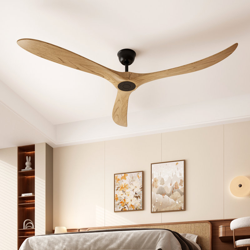Ventilateur de plafond, Bois beige, 72 po de largeur