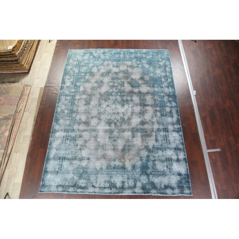 Tapis persan Kerman patiné noué à la main 9 x 13