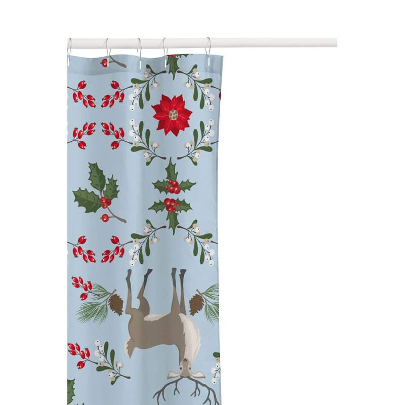 Rideau de douche Botanical Deer, Bleu
