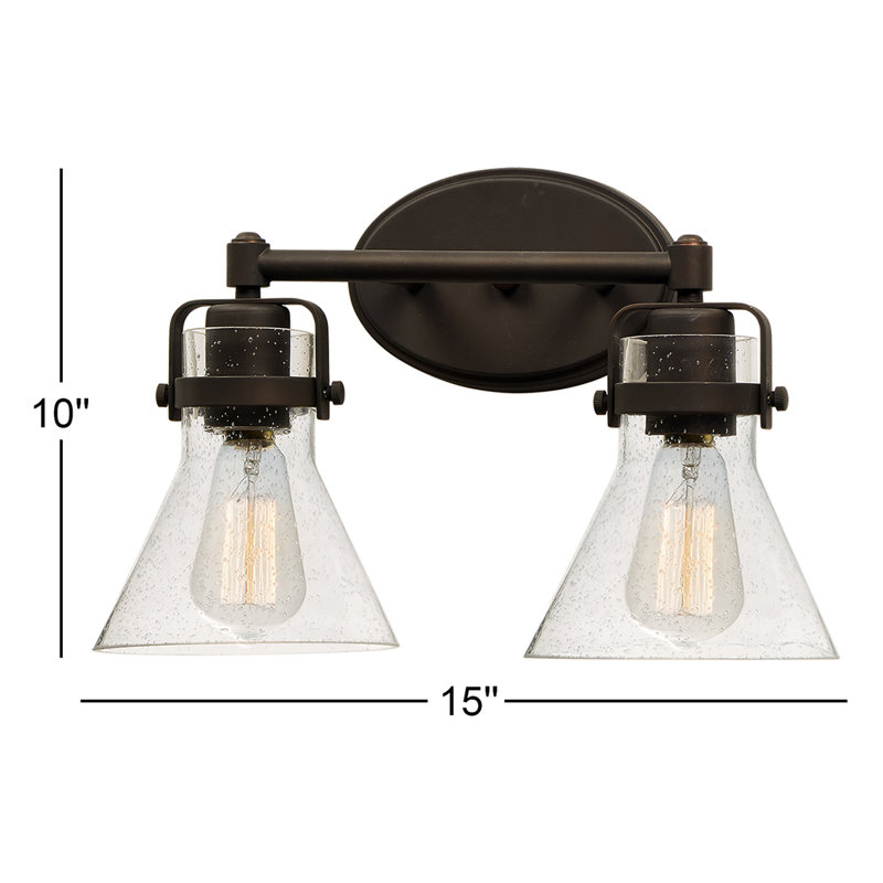 2 - Light Dimmable Vanity Light, Oil Rubbed Bronze, No