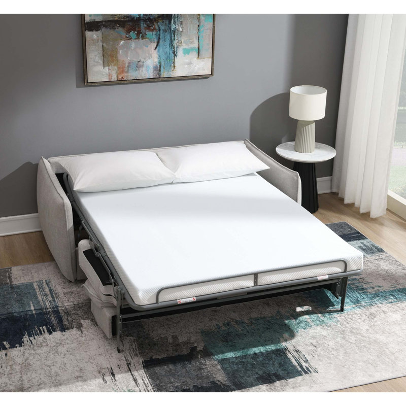 Chenille Sleeper Sofa with Memory Foam Mattress