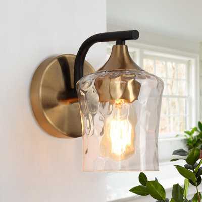 Balendran Iron Wall Sconce-Hammer Glass
