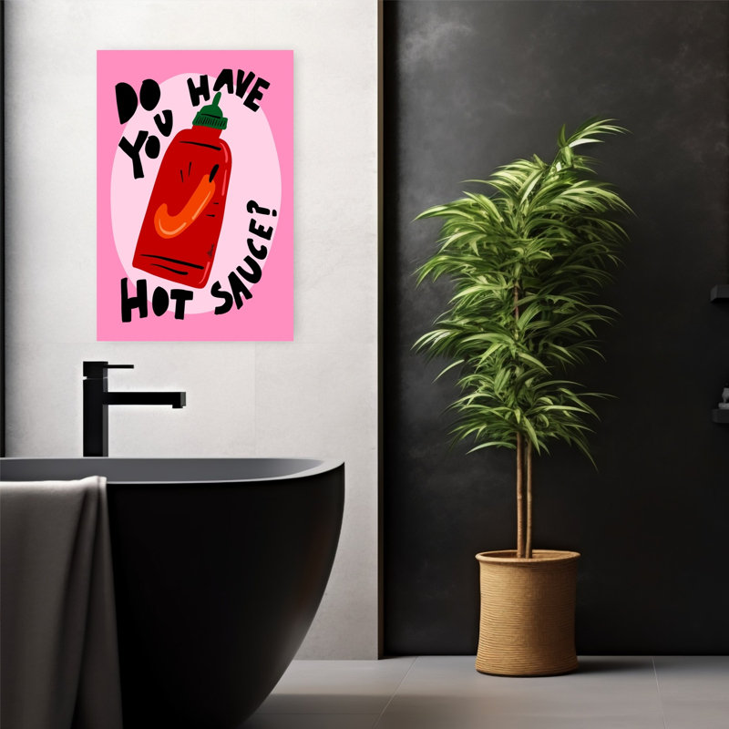 «Hot Sauce», art mural moderne et vibrant, H 24 po x l 16 po