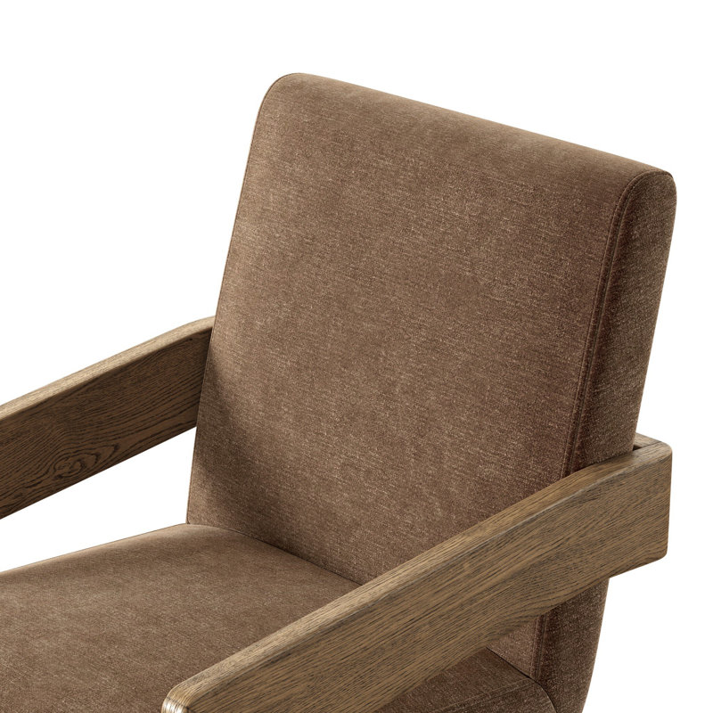 Roxy Upholstered Arm Chair, Smoked Grey, Somerton Ash