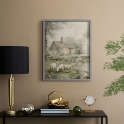 Vintage Landscape LXXXV Framed Print - Solid Wood