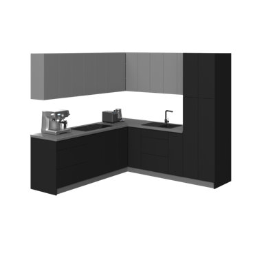 Ensemble d'armoires de cuisine en panneau de fibres à densité moyenne (MDF) H 96 po x l 96 po x P 96 po FK-URBAN