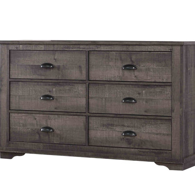 1pc Contemporary Six Drawers Dresser Bed Side Cabinet Wooden Furniture