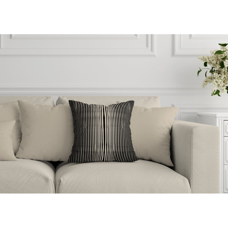 Coussin intérieur / extérieur Ash River, L 19 po x H 19 po, Noir