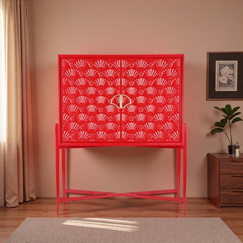 Red Double-Door Sideboard