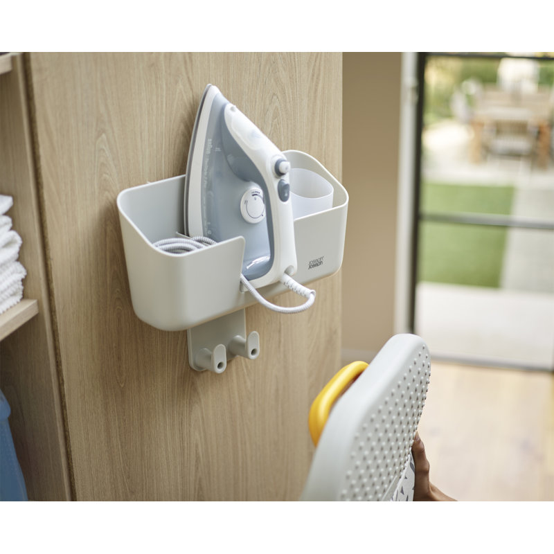 IronHub Wall-mounted Iron Storage Caddy with Ironing Board Hook