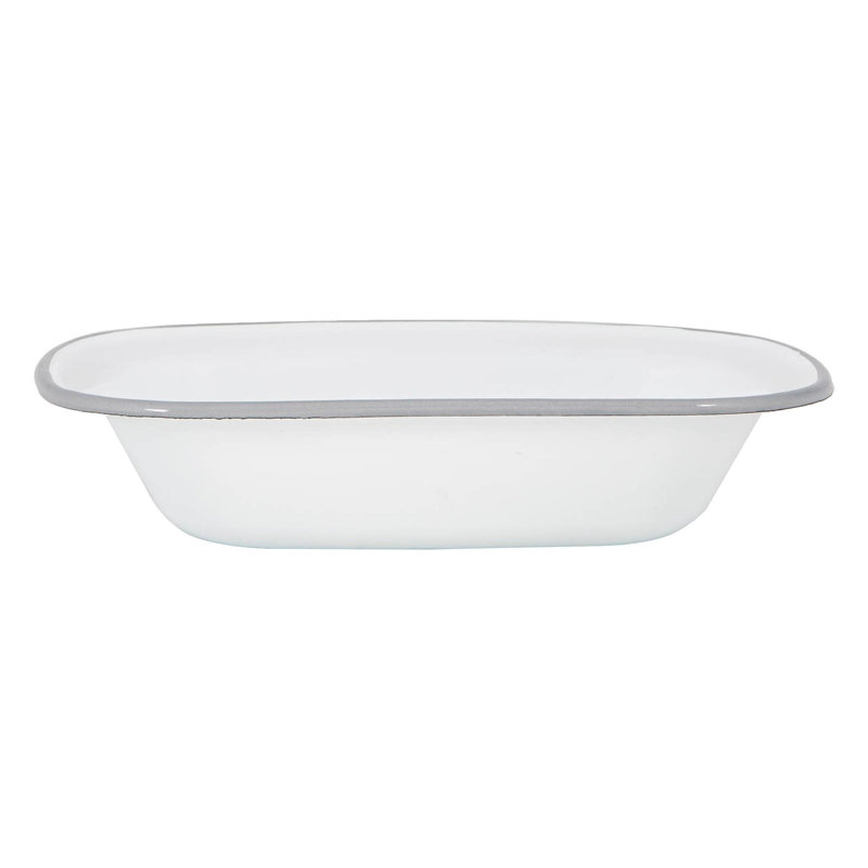 Argon Tableware Rectangle Steel Baker Bakeware, White/Grey