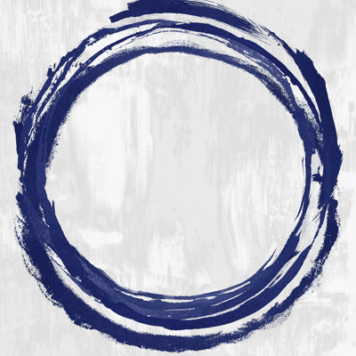 Blue Circle Abstract 1 Piece Wrapped Canvas Painting