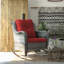 Chaise berçante d'extérieur en osier / rotin avec coussins Spencerian-1146111858