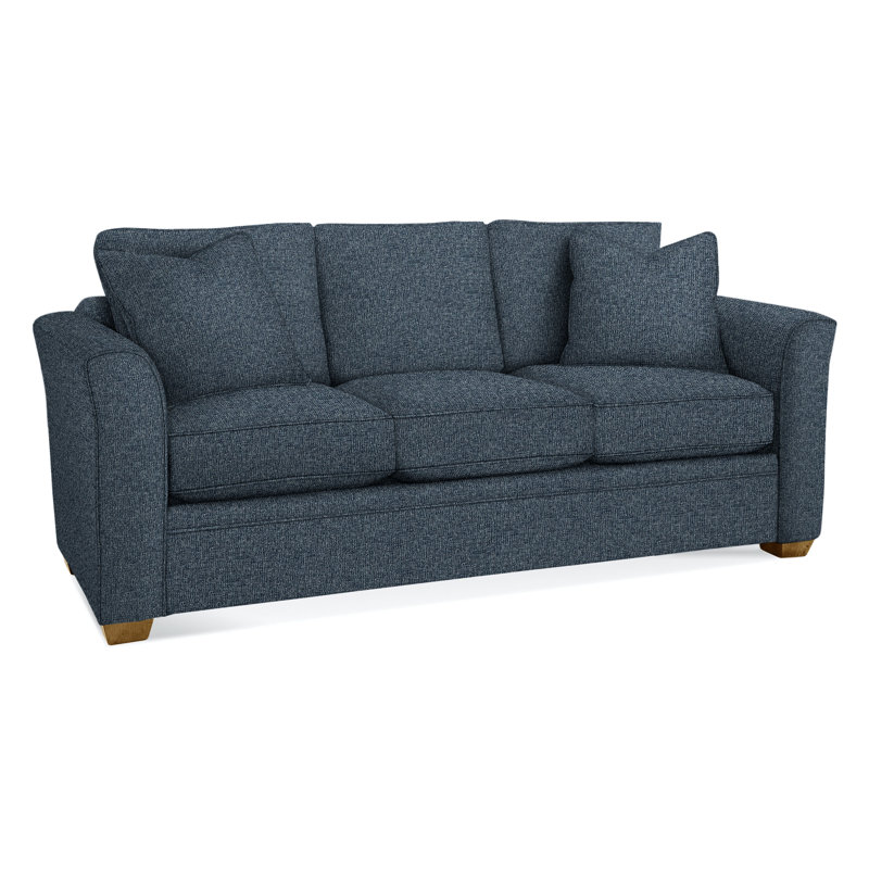 Bridgeport 85'' Upholstered Sofa, Havana Finish, Basic Blue; 0317-63
