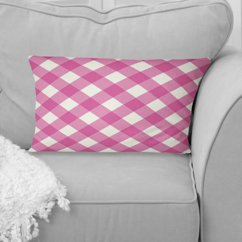 Coussin rose Houndstooth Charm I - Traditional